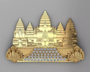 Angkor wat Diamond Pendant Khmer