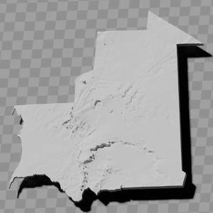 Mauritania topography relief maps