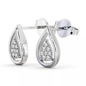 stl file pair of earrings with diamonds in shape of tear