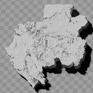 Gabon topographic relief map collection