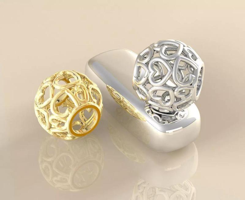 Beaded Hearts Bead Light Martell Finish 20021