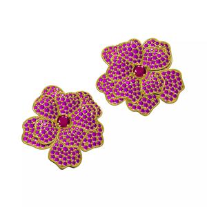 Antique Fully Iced Diamond Flower Earring