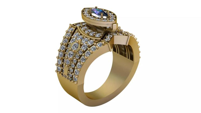 BLUE SAPPHIRE RING 3D PRINTABLE MODEL