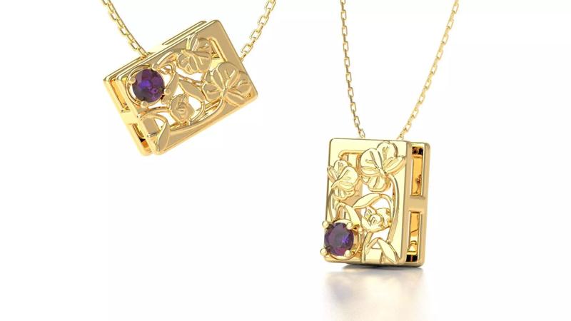 Birthflower Box Flower Pendant February