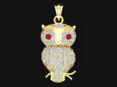 Bird owl pendant