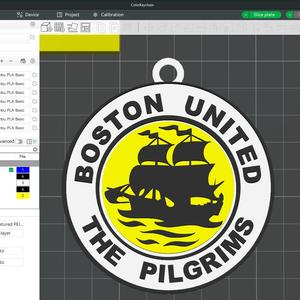 National League Boston United keychain badge color printable and renderable