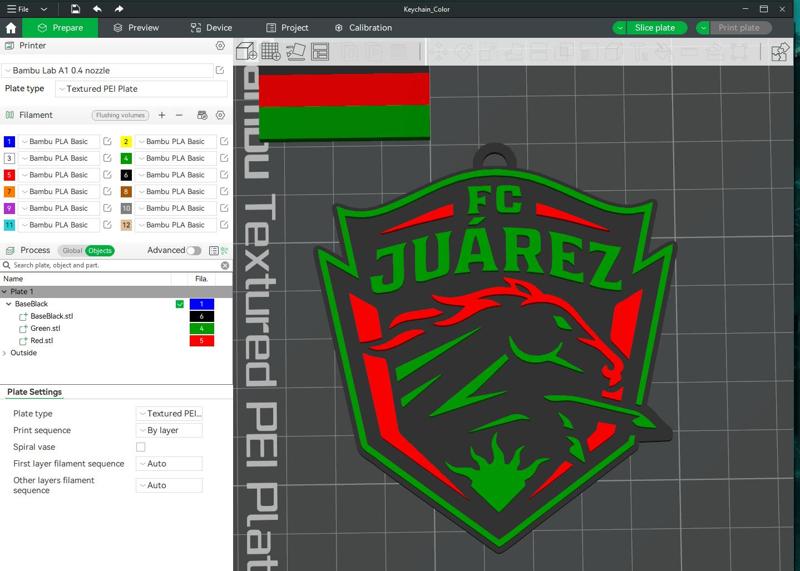 Liga MX FC Juárez keychain badge color printable