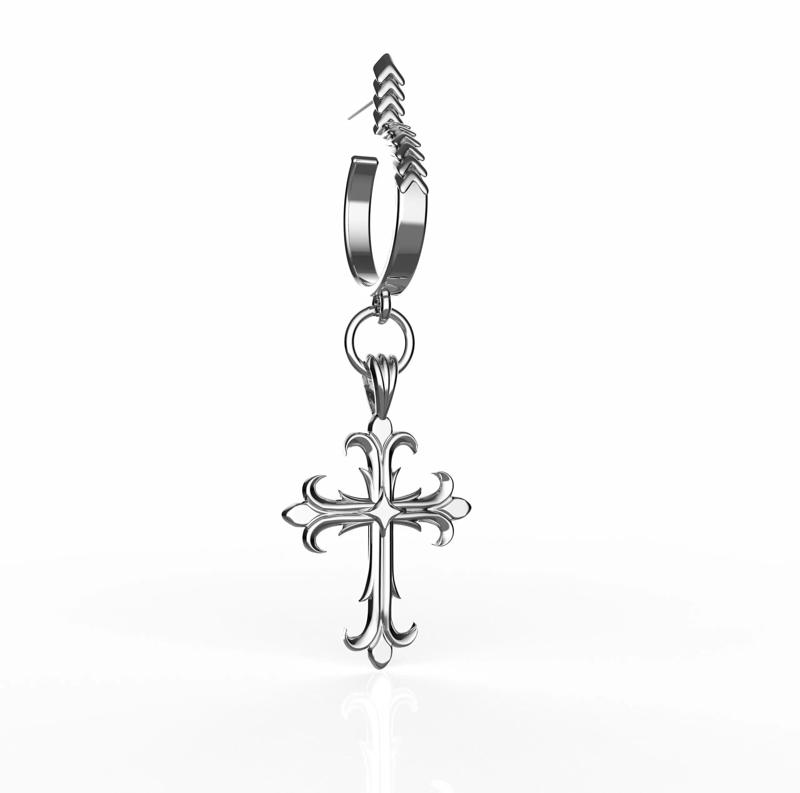 Earrings gothic cross
