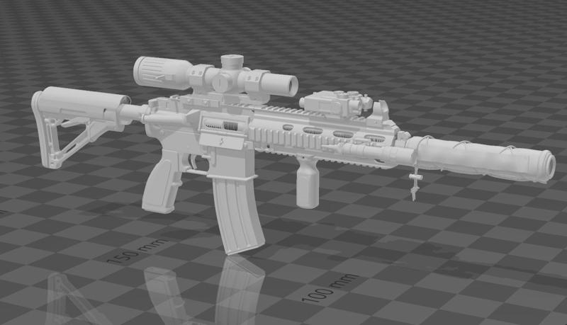 hk 416 peq- dval a2 surefire m600 vodoo optic 6x24 supressor cover