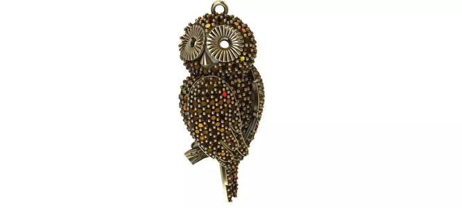 Owl with Gems - Coruja