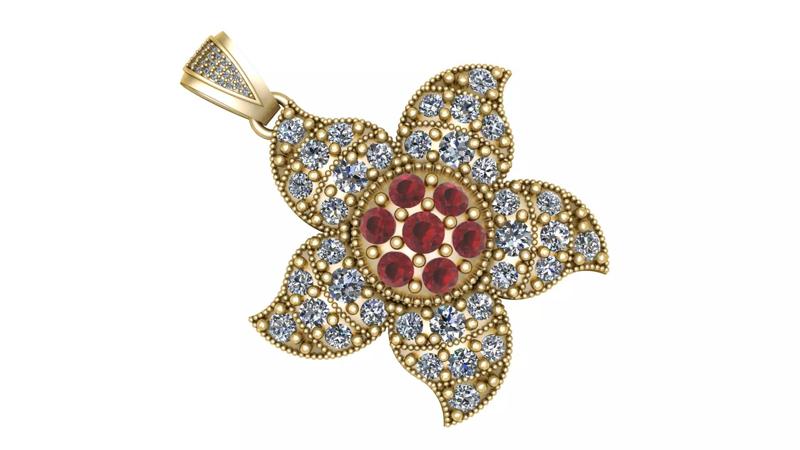 HIP HOP FLOWER STYLE PENDANT 3D PRINTABLE MODEL