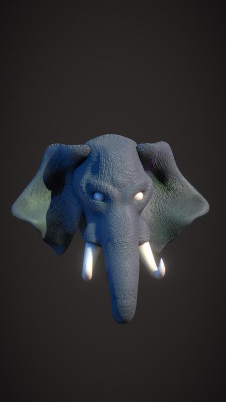 Elephant Head Bust
