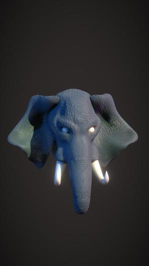 Elephant Head Bust