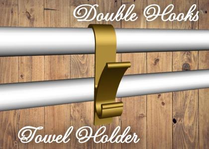 Simple & X2 Hooks Towel Holder // Porte Serviette Radiateur