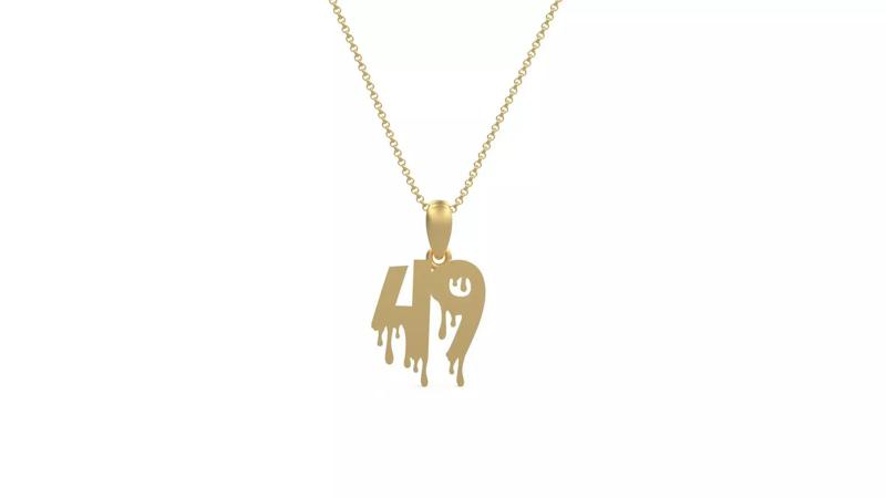 Model 1282 49 Bloody Terror Initial Number Pendant