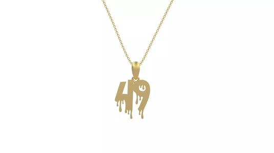 Model 1282 49 Bloody Terror Initial Number Pendant