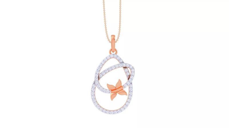 Butterfly High Jewelry Pendant Earrings Set 3dm stl obj mtl gltf
