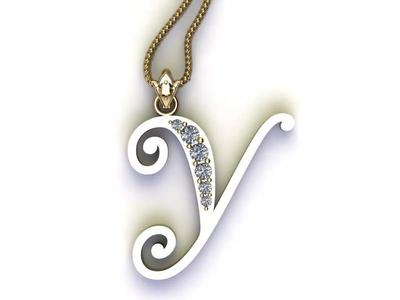 Fancy Font Style Pendant Y
