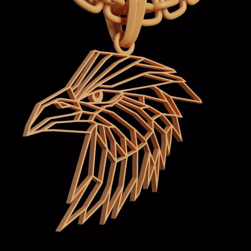 Eagle Wireframe Pendant Amulet Necklace
