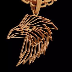 Eagle Wireframe Pendant Amulet Necklace