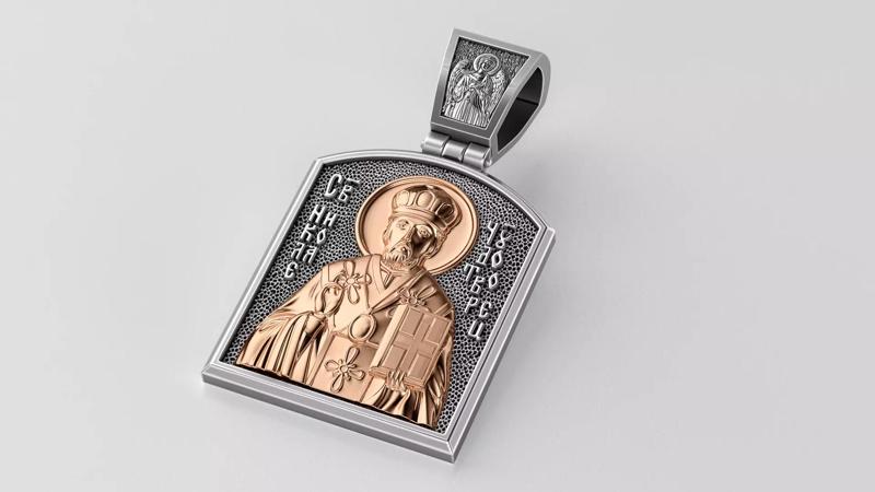 Ortodox St Nicolas pendant 003