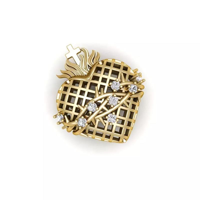 Sacred heart of jesus cross pendent