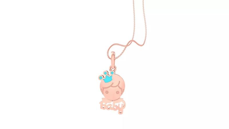 Baby Crown Light Weight Kids Pendant Necklace Charms 3dm stl obj