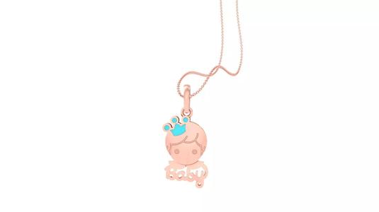 Baby Crown Light Weight Kids Pendant Necklace Charms 3dm stl obj