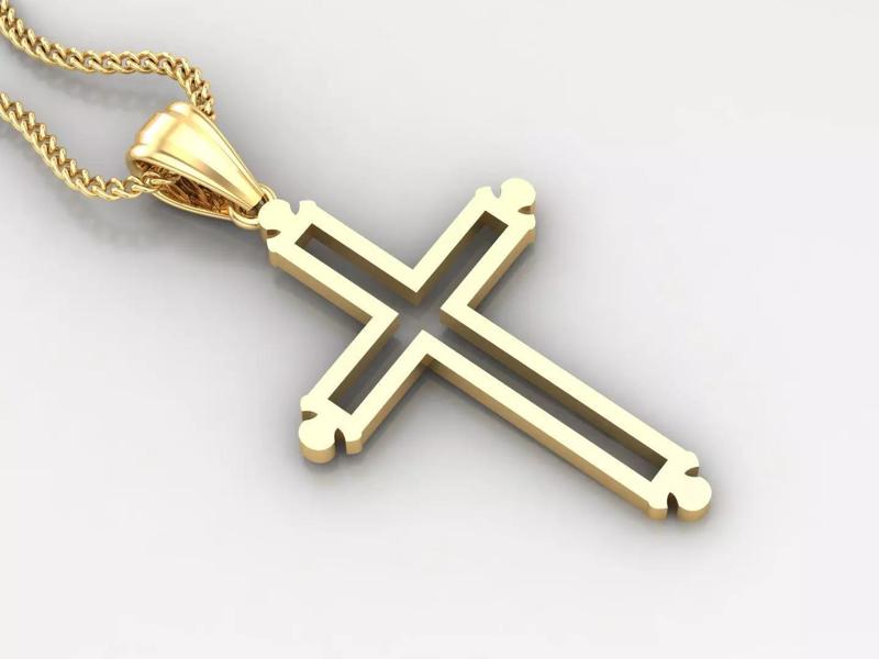 High Cross Pendant Light Gold 18K 4CP039