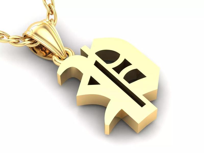 P Letter Pendant Alphabet Version 6