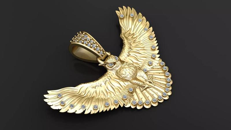 HIP HOP EAGLE PENDANT 3D PRINTABLE MODEL