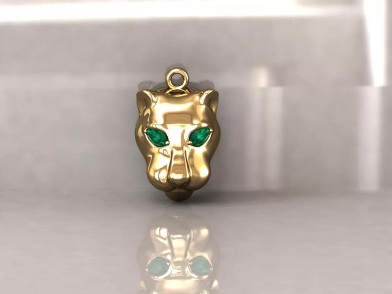 Panther Head Flat Pendant 33