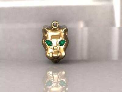 Panther Head Flat Pendant 33