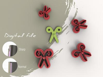 Scissor Polymer Clay Cutter | Digital STL File | 4 Sizes | 2 Cutter Versions