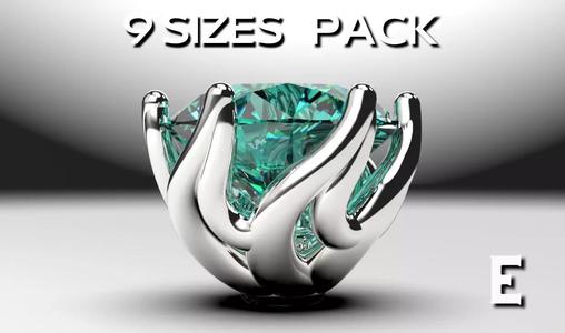 A package of  engagement ring heads 6 prong stud earrings