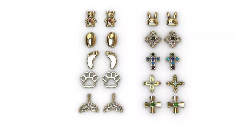 Aretes -Topitos para dama paquete de 10 -v-