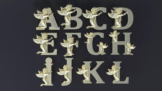 Alphabet stud-earrings 3D print or CNC model