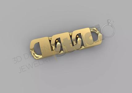 Highly detailed chainlink piece 3d model