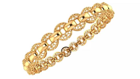 1421 Rounded Gold Bangle Bracelet 15gm