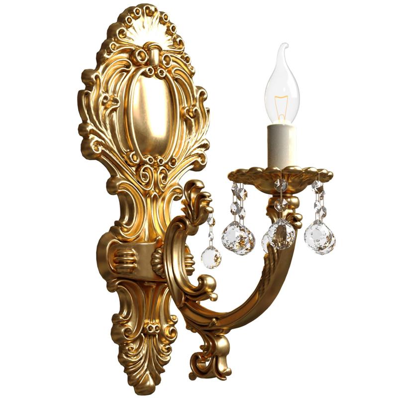 Golden Sconce in classic style with crystals Crystal Wall lamp 3D model