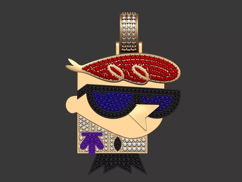Dexter Cartoon Hiphop Diamond Pendant