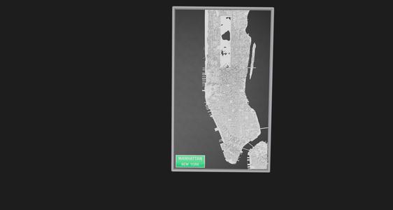 Manhattan 3d map on the wall