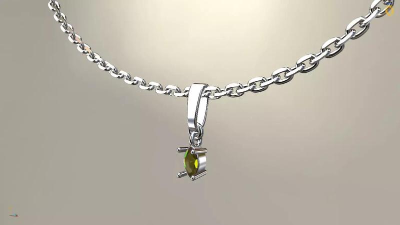 Marquise gemstone pendant Box 4x6mm