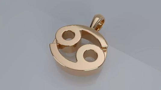 Zodiac Sign Pendant - Plain - Cancer Pendnat