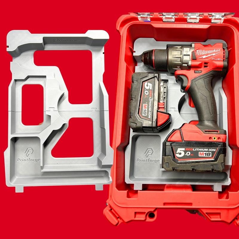 Milwaukee M18 Gen 3 Drill Packout Insert – Fits Model 48228435 Compact Organiser