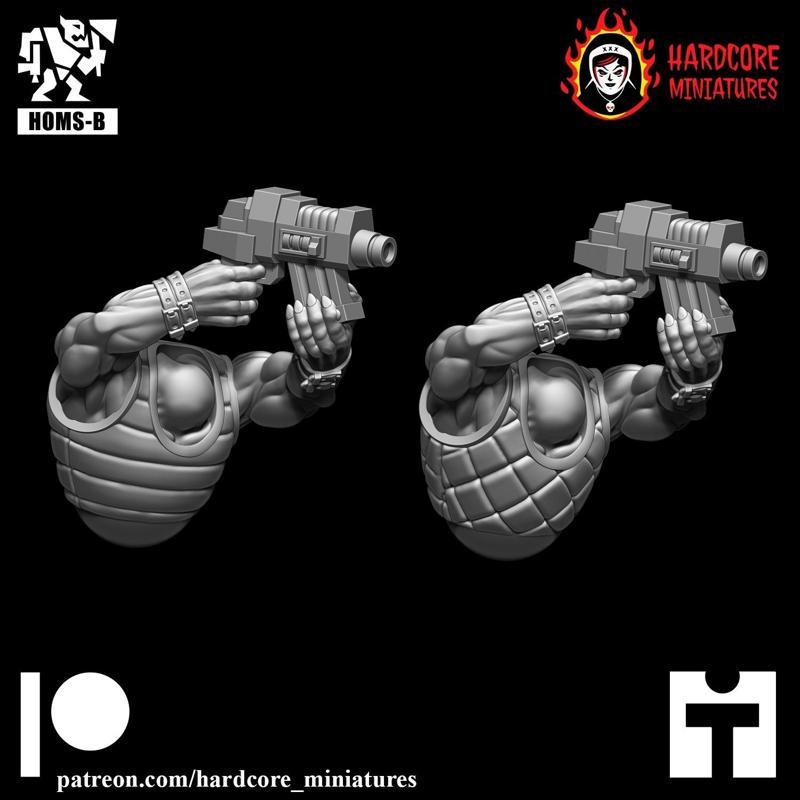 Space Orcs Over Head Shooting Torsos