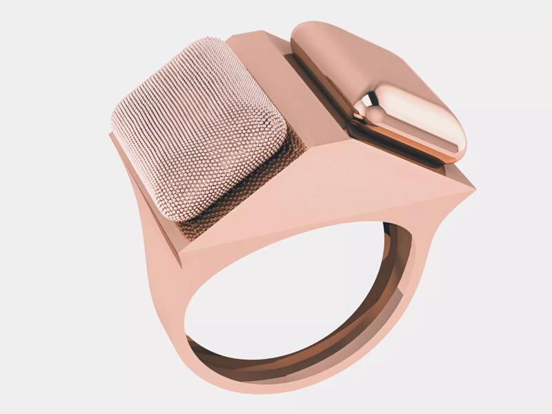 Color illusion Plain gold ring