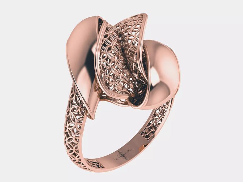 Wire Mesh Plain gold ring