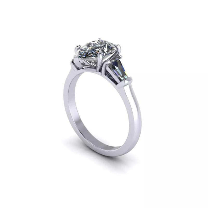 Pear Three Diamond Wedding Ring