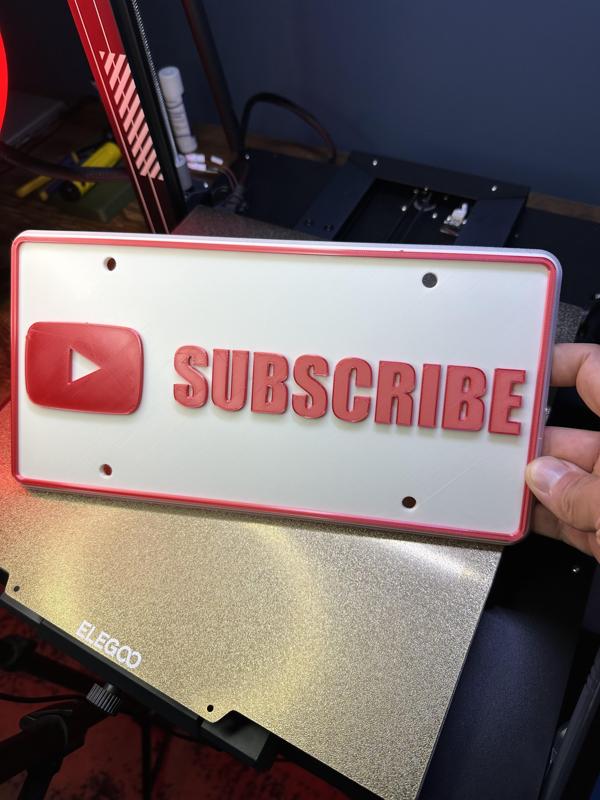 YouTube Subscribe License Plate